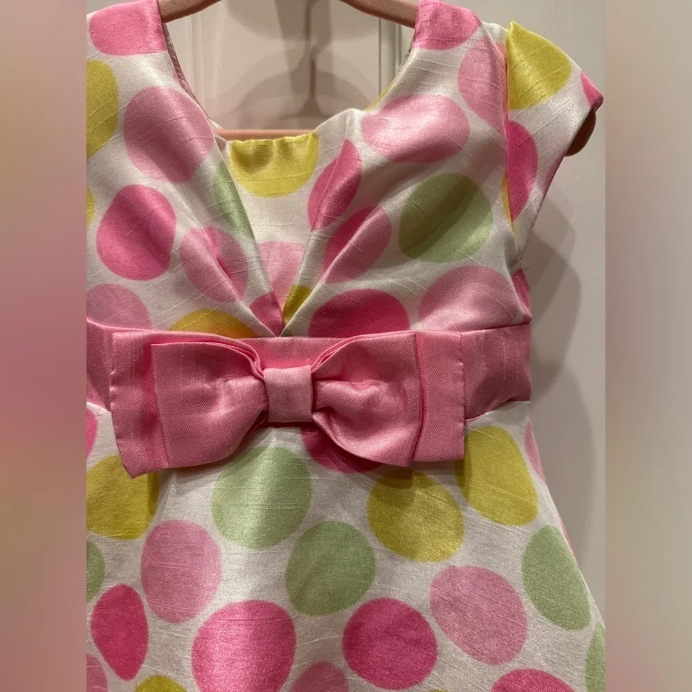 NWOT Jona Michelle 2T Multicolor Polka Dot Short Sleeve Formal Girls Dress